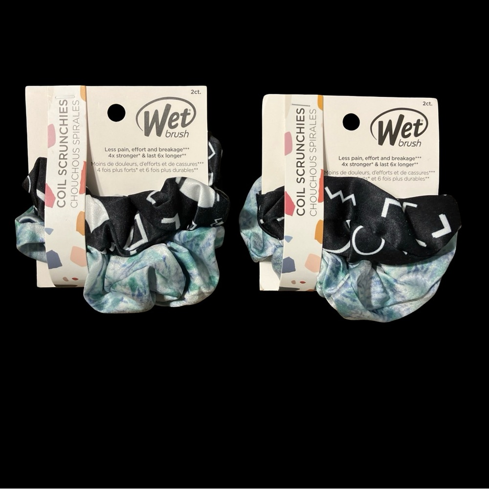 Wet Brush 2 Packs Of 2ct Each Total 4 Coil Hair Scrunchies Ponytail New Packaged